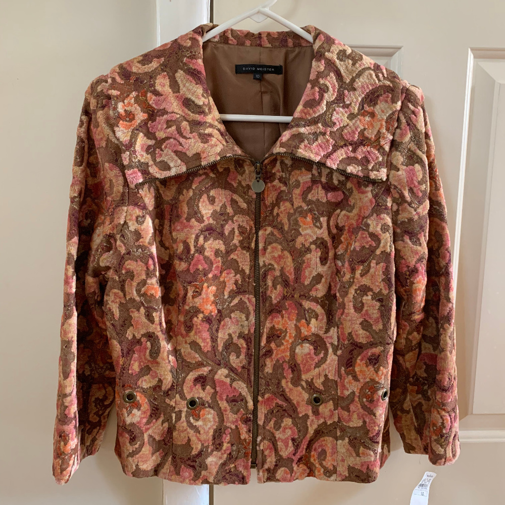 David Meister Tweed Zip Jacket